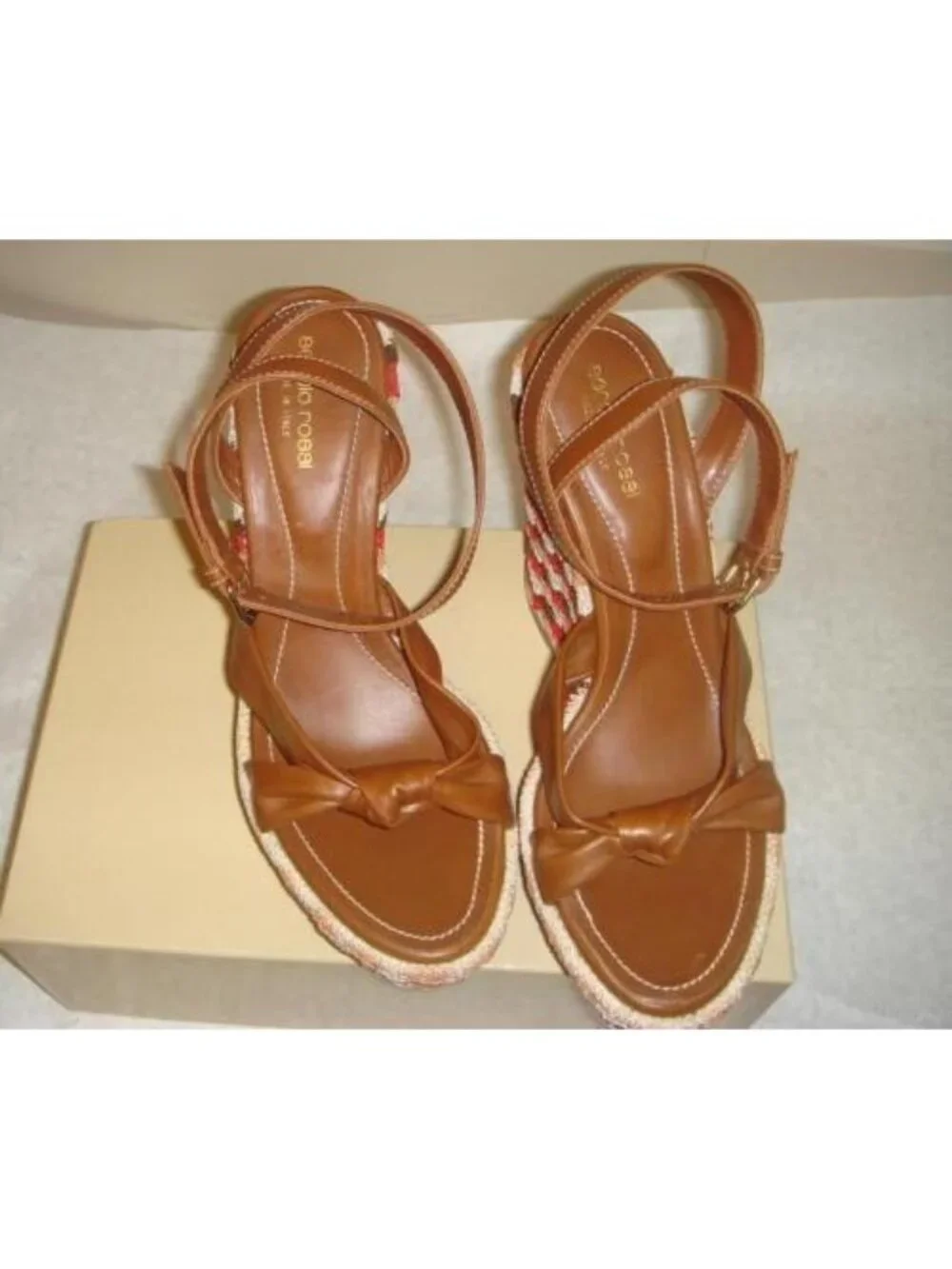 Sergio Rossi Crochet Platform Wedges Heels Shoes 38 EUR 8 US New In Box